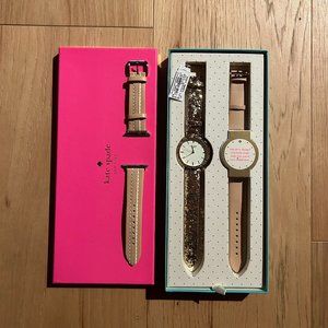 Kate Spade NWT Sparkle/Nude Watch with Additional Kate Spade Band